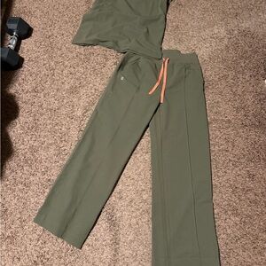 Figs Olive Green Technical Top